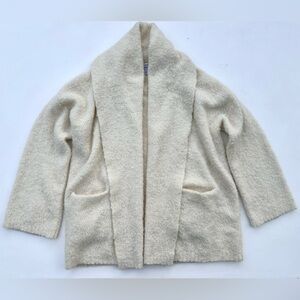 Latierra Toledo Boucle Alpaca Cardigan Cozy Cream Bouclé Shawl Collar Open, S